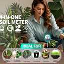 Soil Moisture Meter for Plants, 4-in-1 Soil Tester - pH/Fertility/Sunlight Meter, Large Dial, Indoor/Outdoor Plant Water Monitor, Garden Soil Test Kit for Lawn, Farm, Houseplants