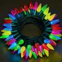 WBao C6 Battery Operated Christmas Lights, 60 LED 20ft String Lights with 8 Modes, Auto Timer, Waterproof for Indoor Outdoor Christmas Trees, Fence, Garlands, Stairs Xmas Decorations, Multicolor