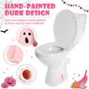 2 Pack Toilet Bolt Caps Decorative Toilet Bolt Screw Covers Ceramic Cute Bathroom Decor Fun Themed Gadgets Bathroom Replacement Parts (Pink, White,Ghost)