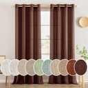 MIULEE Chocolate Brown Linen Curtains 84 Inches Long 2 Panels for Bedroom Living Room, Soft Thick Linen Textured Window Drapes Semi Sheer Light Filtering Grommet Top Burlap Look Dark Brown Decor (52"W x 84"L (Pack of 2))