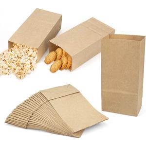 Foraineam 300 Pack Mini Kraft Paper Bags 3.5 x 2 x 6.7 inch Durable Brown Paper Snack Bag Small Cookie Party Favor Bags