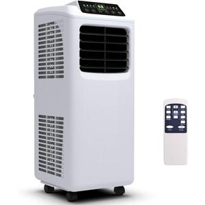 8000 BTU Portable Air Conditioner, 3-in-1 Air Cooler w/Built-in Dehumidifier, Fan Mode, Sleep Mode, Remote Control& LED Display, Rooms Up to 230+ Sq. ft, for Home Office (White and Black)