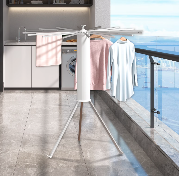 Aluminum Rod Summer Clothes, Small Fashionable Clothes Drying Rack, laundry and drying space, White (50x50x121cm)