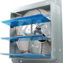 16 inch Shutter Exhaust Fan, Exhaust Fan Wall Mounted, Automatic Aluminum Shutter Suitable for Garages Basement Attic