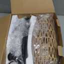 Floor Lamp for Living Room,Farmhouse Floor lamp,Modern Standing lamp with Hand-Worked Rattan Shade (Drum Rattan Shade Black Body Color-3 Color Bulb)