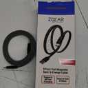 ZGEAR Flat Magnetic Cable USB-C And ZGEAR 6ft Braided Micro USB Chrome Metal Top Charging Cable