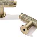 khtumeware 10 Pack Brushed Brass Knurled Cabinet Pulls 2 Inch Cabinet Pulls Drawer Pulls Kitchen Hardware Kitchen Handles for Cabinets Cupboard Handle (Knobs)