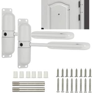 1PCAutomatic Door Closer Safety Spring Door Closers, 4-1/2"or 3-1/2 Adjustable Closing Door Hinge, Closer Auto for Self-Closing, Residential, Commercial (Black)