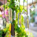 Set of 7 Clear Crystal Prisms Ornaments for Christmas Tree, Glass Christmas Ornaments 2025, Crystal Suncatchers for Window Hanging for Women