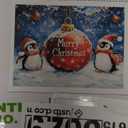 Aihonmin Merry Christmas Paint by Numbers for Adults Beginner Xmas Snow Oil Painting Kits on Canvas with Brushes Cute Penguin Painting Crafts DIY Home Wall Decor Gifts 16X20 Inch (Frameless)