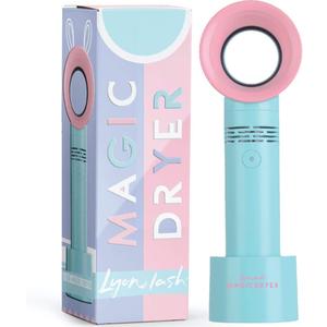 Lyon lash Portable USB Rechargeable Bladeless Mini Fan/Air Conditioning Blower/Handheld Cooling Dryer, Essential Eyelash Extension Supplies, Dries Eyelash Extensions Glue/Adhesive Rapidly (Blue)