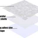 Mother of Pearl Peel and Stick Backsplash Tiles, 12 in x 12 in Ivory White Self Adhesive Mosaic Shell Tiles for Kitchen, Bathroom Wall (10 Sheets, White Nature)