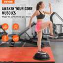 VEVOR Half Exercise Ball Trainer, 23/26 inch Balance Ball Trainer, 1500lbs Capacity Stability Ball, Yoga Ball with Resistance Bands & Foot Pump, Strength Fitness Ball for Home Gym Full Body Workout, 22.8x7.9 inch