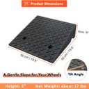 Rubber Curb Ramp 19.6" 19.6" 6", Portable Heavy Duty Driveway Curb Ramp Shed Ramp Threshold Ramp for Sidewalk Loading Dock Cars Wheelchairs Motorcycle Trucks Scooter Lawn Mower Pets 1 PCS Black