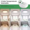 15.8Inch 2PK White LED Flush Mount Ceiling Light,32W,3480LM,3CCT Selectable