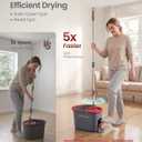 SONGMICS Spin Mop and Bucket Set with Pedal Wringer, Floor Cleaning Mop, Adjustable Telescopic Handle, Max. 59.1-Inch Length, 360 Rotating Head, 1 Microfiber Pad, Gray and Red ULMB002GT01