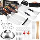 139Pcs Griddle Accessories Kit, Flat Top Grilling Accessories, Portable BBQ Grill Accessories for Camping, Grill Tools Set with Spatulas, Scraper, TIMDAM Indoor Outdoor Barbeque Grill Utensils Set