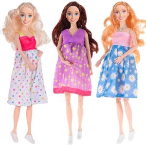 dollbie 3-Pack 11.5 inch Pregnant Dolls - Fashion Dolls with Interchangeable Pregnant and Normal Bellies - Includes 3 Dolls, 3 Dresses, 3 Babies