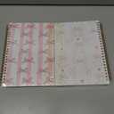 2 x 2 Pcs Pink Bow Spiral Notebook, Coquette Preppy Spiral Notebook for Women Friends Girls, 160 Pages Trendy Hardcover Journaling Notebooks for Business Writing Travel Home Office Aesthetic Notebooks