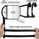 Extend Car Towing Mirror with 360 Degrees Rotation, Anti-Slip Clamp On Tow Mirrors Extensions for Auto RV Adjustable Driving, 2 Pieces