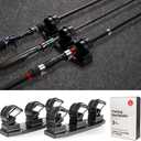 Fishing Rod Racks for Boat/Wall/Truck Bed, 3-Poles Storage Holders with Rubber Band Clips