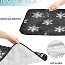 White Snowflakes Black Pee Pads for Dogs, 3-Pack Washable Puppy Pads Reusable Dog Pee Pad Non-Slip Training Pads for Potty, Crate, Bed, 20x24in