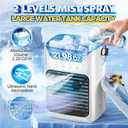 Portable Air Conditioners, 3 Wind Speeds & 7 LED Lights Evaporative Personal Air Cooler, 4 in 1 Portable AC with 650 mL Large Water Tank, Mini Air Conditioner for Bedroom/Car/Home/Camping/Room