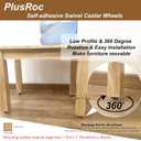 PlusRoc 16 Pack 1 Inch Self Adhesive Caster Wheels for Furniture Mop Bucket, Load Capacity 28 LBS Per Wheel, Low Profile Swivel Wheels for Small Appliance Storage Bins