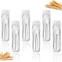 Homienly Reusable Wheat Straw Cutlery with Case, 6 Sets Wheat Straw Portable Knife Fork Spoons Tableware, Unbreakable Ttavel Utensils with Case, Lunch Utensils Set for Work, Picnic(White)