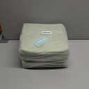 Cube Storage Baskets 6 Pack, 11x11 inch Cube Storage Bins with Leather Handles for Shelf Closet (White/ Green)