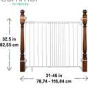 Ingenuity The Stairway+ 46W Series, 32"-48" Wide, 32.5" Tall, Baby Gate for Stairs, Dog Gate Indoor with Door for Banister to Banister Installation - White Metal