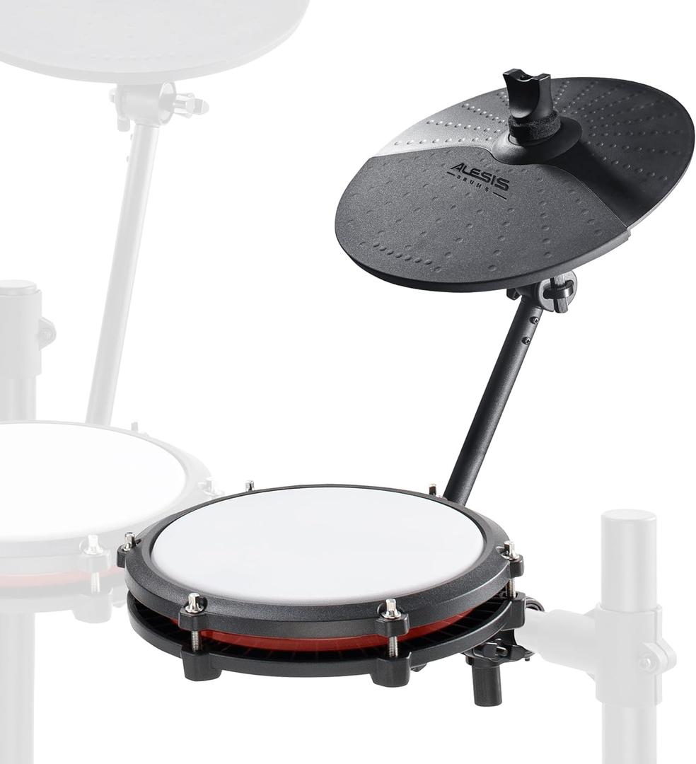 Alesis Drums Nitro Max Expansion Pack - Electric Drum Set Expansion for Nitro Max Kit with Mesh Tom Pad, 10" Cymbal with Choke and Connection Cables