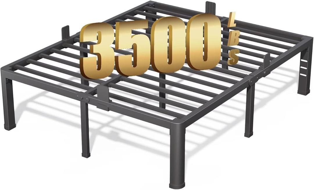 14 Inch Twin Bed Frame Heavy Duty Platform with Storage Space
Twin size bed frames,heavy duty metal slats support,no box spring needed,mattress stopper,with headboard hole,round corner