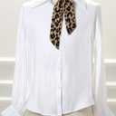 Allegra K Skinny Scarf Womens Thin Long Neckscarf Fashion Leopard Print Hairband Waistband Bag Handle Accessory (Brown)