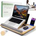 Lap Desk for Laptop Bed Desk Tray Table with Cushion, 5 Angles, Phone & Tablet Holder, Mouse Pad & Ventilation Laptop Stand, Lap Table, Couch Desk for 15-17 Laptops (Gray)