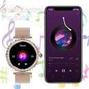 Elegant Women's Smart Watch with AI Voice Assistant, Calling, Breath Training and More Personalized Features for iOS and Android Devices, Rose Gold