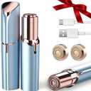 innobeaut Electric Facial Hair Remover for Women with 2 Replacement Heads | USB-C rechargeable, LED reveals fine hairs, Portable hair removal device for upper/lip/chin/peach fuzz, Travel-friendly
