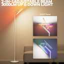 Honeywell 3000LM LED Floor Lamp, Torchiere Floor Lamps with Remote Control, F2 Sunturalux 40W Eye-Caring Reading Light, 2700-5000K 6 RGB Modes RGB Standing Lamp for Bedroom Living Room Office White