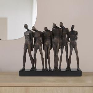 Howard Elliot Line Up Sculpture for Home & Garden Decor, Decorative Abstract Resin Statue with Bronze Finish Figurine Shelves Decoration for Living Room, Bedroom & Cabinet, 4.5 x 15.75 x 13.5 Inch