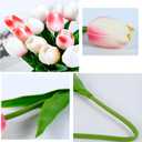 10pcs Yellow Mixed Red Artificial Flowers Fake Tulips 13" Silk Flower for Home Kitchen Wedding Decor Bouquet Decorations Office Floral Arrangements