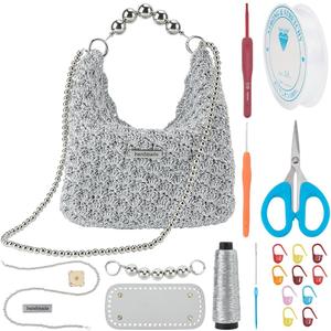 FREEBLOSS Crochet Bag Kit for Beginners Crochet Tote Bag Starter Kit with Step-by-Step Video Tutorials for Adult Beginners Crafts Projects