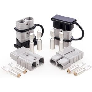 Orion Motor Tech Wire Connector 4 Pack, 175A Wire Harness Plug Kit for 2 to 4 Gauge Cables, 12V to 36V Battery Quick Connect Disconnect Set for Car Bike ATV Winches Lifts Motors More, Set of 4, Gray