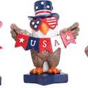 Valery Madelyn 4th of July Decorations Memorial Day Bald Eagle Decor, 3Pcs USA Eagle Statue Red White and Blue Decorations, Patriotic Independence Day USA 250th Anniversary Americana Home Decor 4"