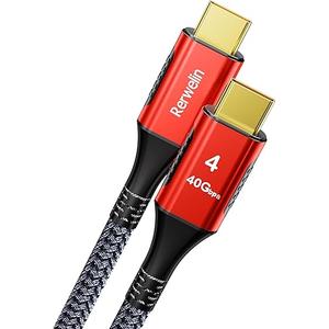 240W for Thunderbolt 4 Cable 3.3FT, 4FT 5FT 6.6FT 10FT 15FT, 40Gbps USB 4 Cable, 8K@60Hz, 4K@144Hz USB C Display Cable for iPhone 17, Mac mini M4, Docking, eGPU, SSD, Surface Pro, MacBook Pro