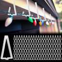 Yousoontic 100 Pcs Christmas Light Clips for Tile Roofs 1/5-1 5/8" Outdoor Board Clips Fascia Boards Hanger Weatherproof Plastic Gutter Hooks for Clay Tile Roof Fence Eave Xmas Party Decoration