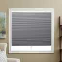 Blackout Cellular Shades Cordless Blinds Window Shades for Home, 34.5W x 46H, Cool Silver(Blackout)