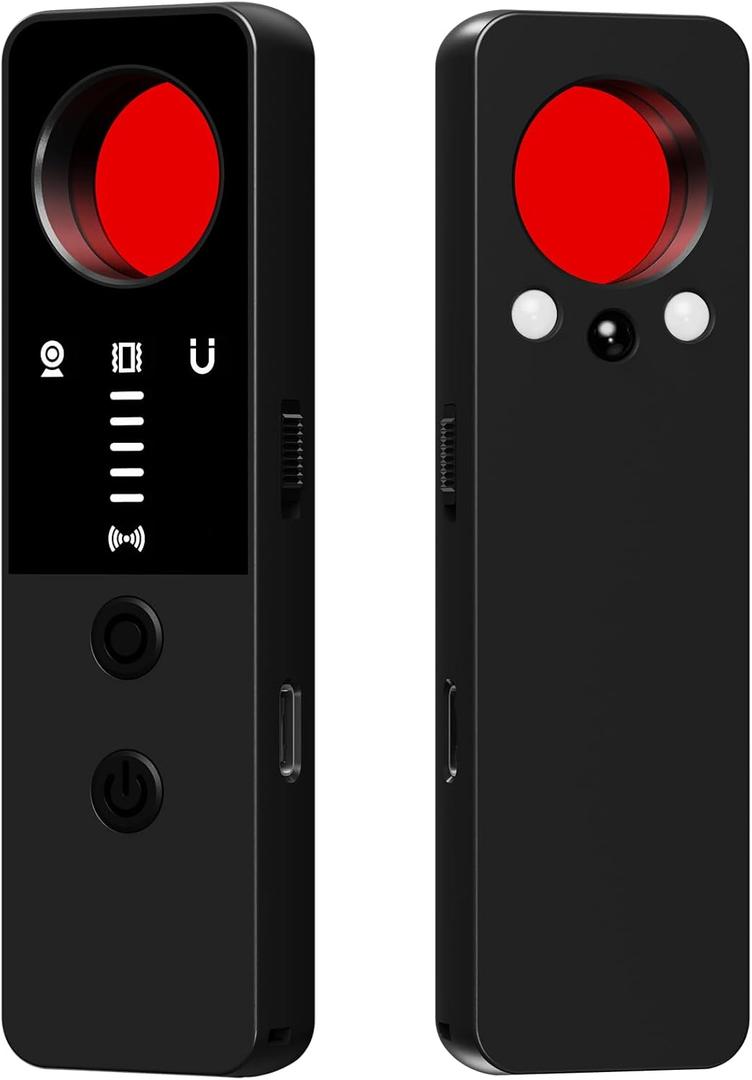2 x Spy Camera Detector, Hidden Camera GPS Tracker Detector, 7 in 1 Bug Sweeping Device with Vibration Sound Alarm, Hidden Devices Finder, Best for Travel, Car, Office, Hotel, Bath (Black)