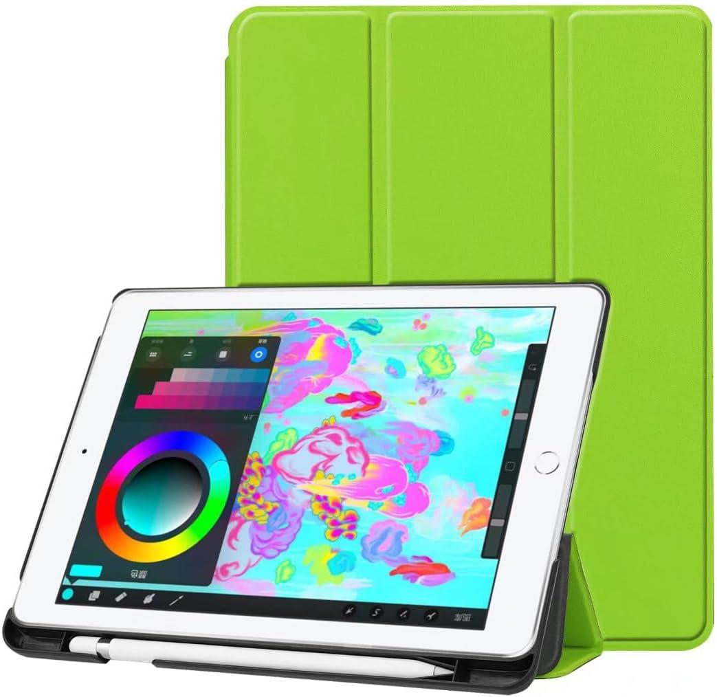 Tablet Cover for Apple iPad 9.7 5th 6th (2017 2018 Release),Folio Stand Lightweight Sleep/Wake Up Leather Case for Apple iPad 9.7" A1822 A1823 A1893 A1954 (SLO-Green)