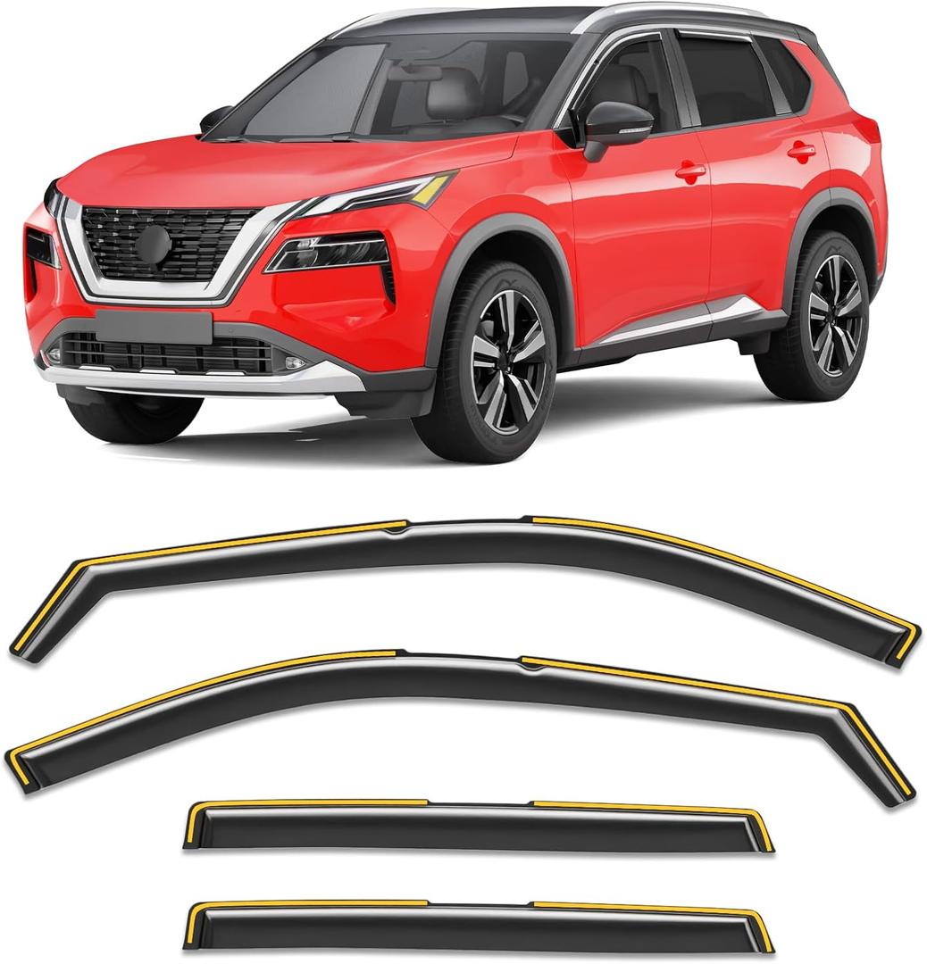 in-Channel Rain Guards Fit for Nissan Rogue 2021-2026 Window Rain Guards Extra Durable Window Deflectors Vent Visors Vent Shades Exterior Car Accessories-4pcs