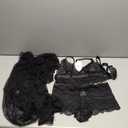 RSLOVE Women Sexy Lingerie Set 3 Piece Lace Kimono Robe with Bra and Panty Sheer Sleepwear. Size L
